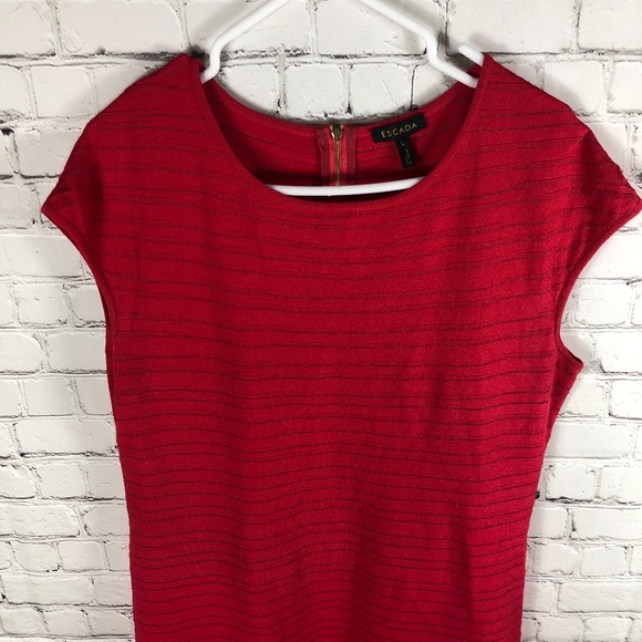 Escada Dress Hot Pink Gold Stretch Size Large - Picture 4 of 7